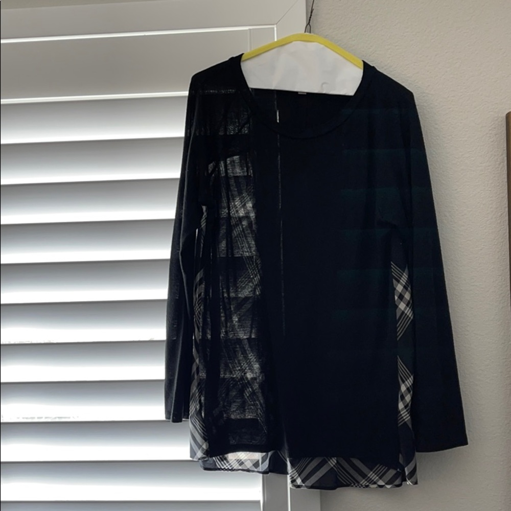 Sheer black long sleeve blouse